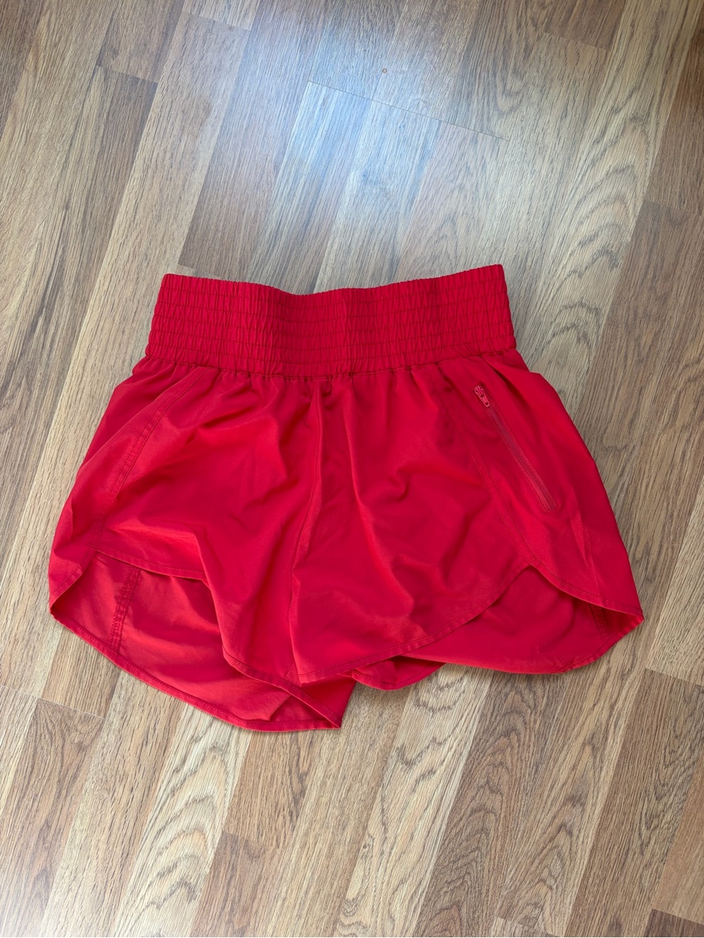 Amazon Red Women’s Athletic Shorts with Smocked Waist